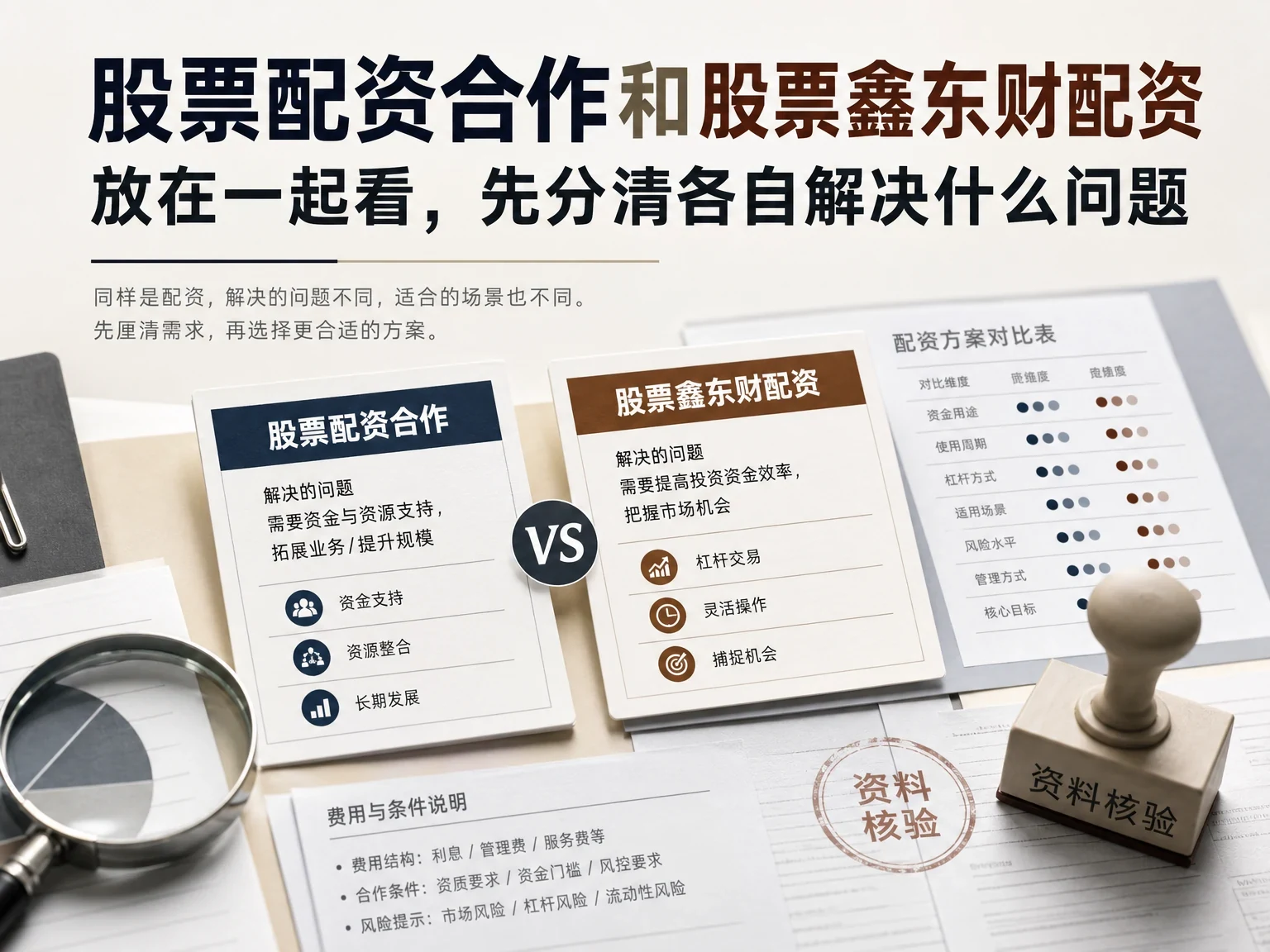 股票配资合作和股票鑫东财配资放在一起看,先分清各自解决什么问题 插图